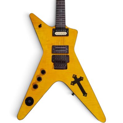 Custom Tempest Natural Dimebag Southern Cross ML Flying V Split Headstock Guitar Left Handed
