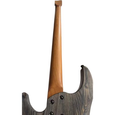 Custom Dynasty Worn Grey Black Headless Multi Scale Fanned Frets 4 String Bass 3 Pickups - Image 4