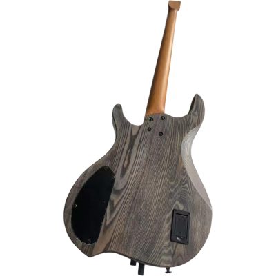 Custom Dynasty Worn Grey Black Headless Multi Scale Fanned Frets 4 String Bass 3 Pickups - Image 6