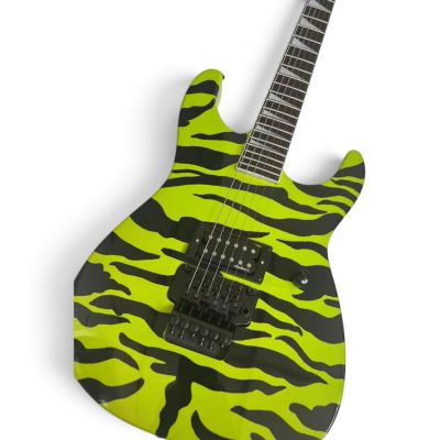 Custom Race Soloist Green Tiger Stripe Floyd Rose Tremolo Electric Guitar - Image 4