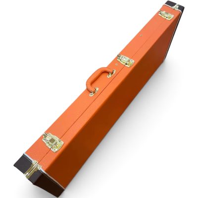 Custom Orange Tweed With Dark Brown Trim Guitar Hard Case - Image 5