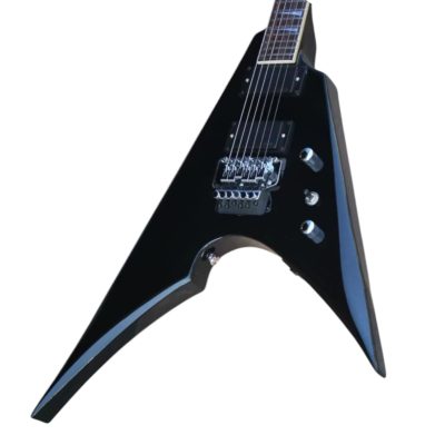 Custom Obsidian Flying V Alexi Laiho Arrow Gloss Black Floyd Rose Tremolo Guitar