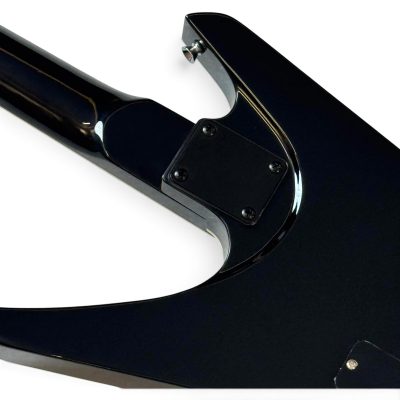 Custom Race Paul Stanley Crystal Cracked Shattered Mirror Warrior X Shaped Electric Guitar Back Black Finish - Image 3