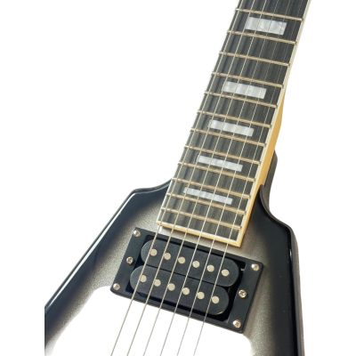 Custom Crown Silverburst Hetfield Flying V 6 String Electric Guitar - Image 4