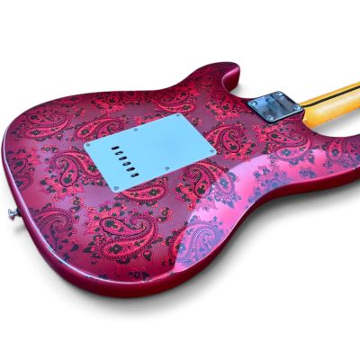 Custom Regent Burton Red Pink Paisley Electric Guitar - Image 2