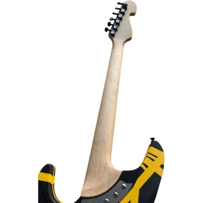 Custom Aurelius Striped Black Yellow Frankie Floyd Rose Tremolo Guitar - Image 4