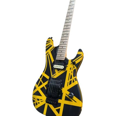 Custom Aurelius Striped Black Yellow Frankie Floyd Rose Tremolo Guitar