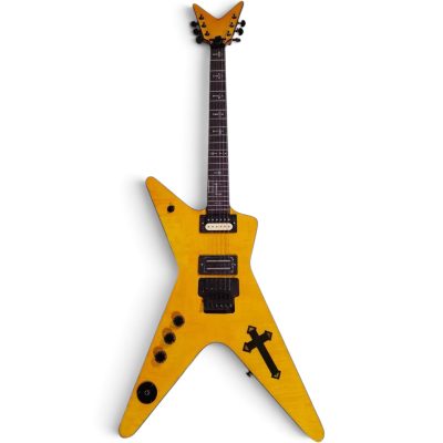 Custom Tempest Natural Dimebag Southern Cross ML Flying V Split Headstock Guitar Left Handed - Image 6