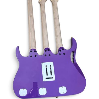 Custom Axis Steve Triple Neck Purple Jem 12 and 6 and 4 String Bass Guitar - Image 4