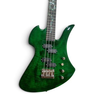 Custom Norturne Mockingbird Transparent Emerald Green Finish 4 String Bass