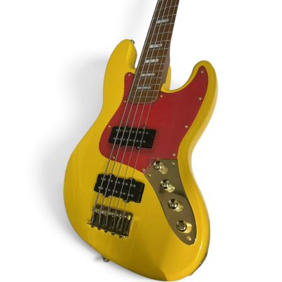 Custom Regent Dywane Neon Yellow 5 String Jazz Bass V - Image 4