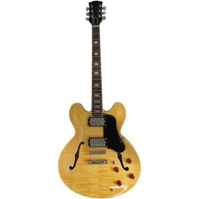 Custom Crown Mr ES335 Larry Natural Antique Natural Flamed Maple Top Electric Guitar - Image 3
