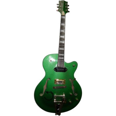 Custom Sovereign Green Sparkle G6120 Fhole Hollow Body Guitar Bigsby Tremolo - Image 2