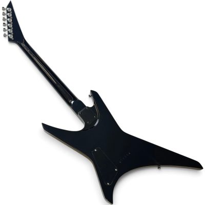 Custom Race Paul Stanley Crystal Cracked Shattered Mirror Warrior X Shaped Electric Guitar Back Black Finish - Image 2