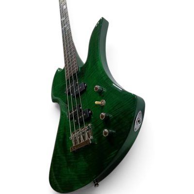 Custom Norturne Mockingbird Transparent Emerald Green Finish 4 String Bass - Image 7