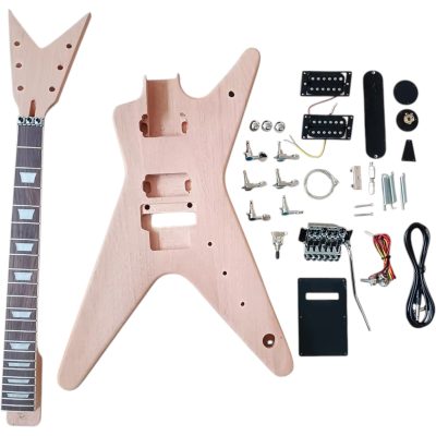 Custom Tempest Dimebag DIY Unfinished Guitar Kit 2 Pickups Floyd Rose Tremolo