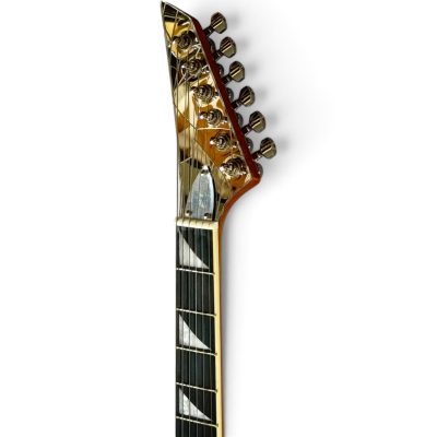 Custom Race Paul Stanley Crystal Cracked Shattered Mirror Warrior X Shaped Electric Guitar Natural Finish Back - Image 2