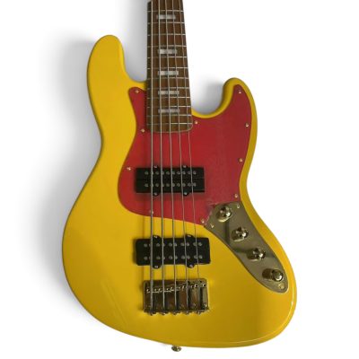 Custom Regent Dywane Neon Yellow 5 String Jazz Bass V