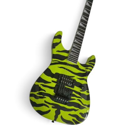 Custom Race Soloist Green Tiger Stripe Floyd Rose Tremolo Electric Guitar - Image 6
