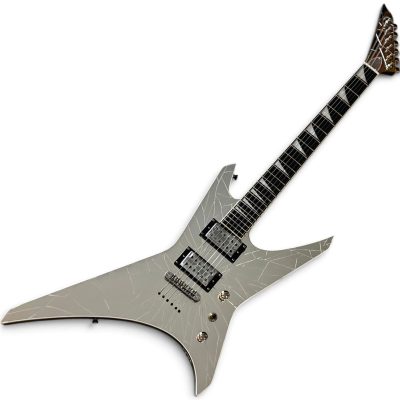 Custom Race Paul Stanley Crystal Cracked Shattered Mirror Warrior X Shaped Electric Guitar Back Black Finish - Image 4