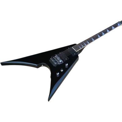 Custom Obsidian Flying V Alexi Laiho Arrow Gloss Black Floyd Rose Tremolo Guitar - Image 2