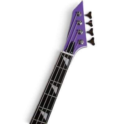 Custom Race Flying V David Gloss Purple Black Bevels 4 String Bass - Image 9