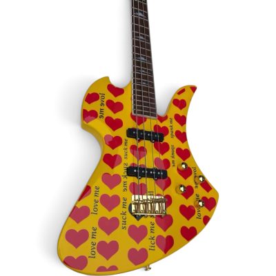 Custom Rivas MG145S Mockingbird Yellow Hearts Electric Guitar
