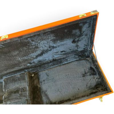 Custom Orange Tweed With Dark Brown Trim Guitar Hard Case - Image 3
