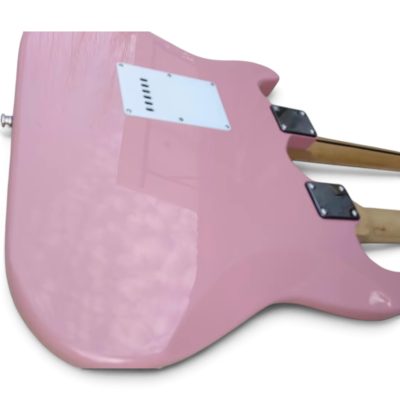 Custom Regent Yngwie Malmsteen Mahogany Wood Body Pink Finish Double Neck 4 String Bass 6 String Guitar - Image 2