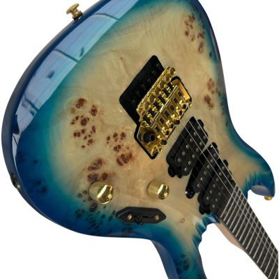 Custom Axis Saber Cerulean Blue Burst Floyd Rose Tremolo Electric Guitar - Image 3