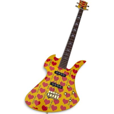 Custom Rivas MG145S Mockingbird Yellow Hearts Electric Guitar - Image 7