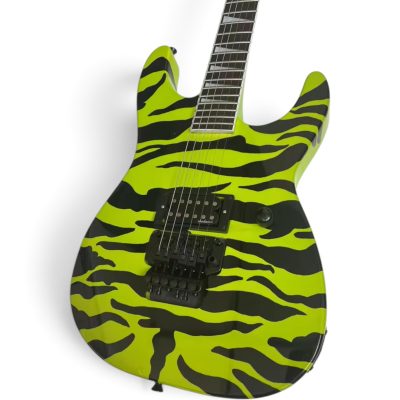 Custom Race Soloist Green Tiger Stripe Floyd Rose Tremolo Electric Guitar