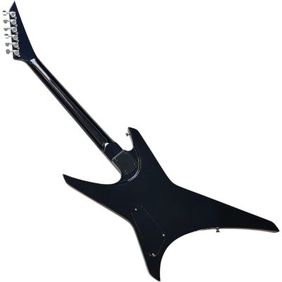 Custom Race Paul Stanley Crystal Cracked Shattered Mirror Warrior X Shaped Electric Guitar Back Black Finish - Image 5