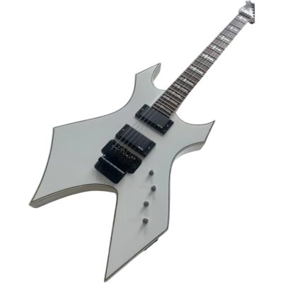 Custom Norturne Warlock Metal Pearl White Electric Guitar Floyd Rose Tremolo