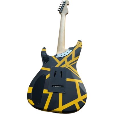 Custom Aurelius Striped Black Yellow Frankie Floyd Rose Tremolo Guitar - Image 5