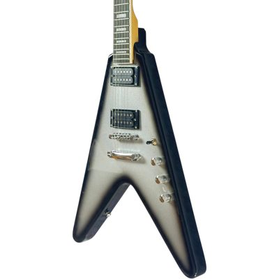 Custom Crown Silverburst Hetfield Flying V 6 String Electric Guitar - Image 3