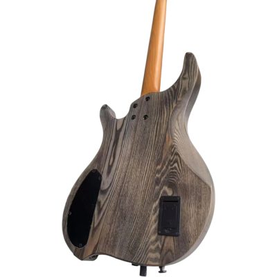 Custom Dynasty Worn Grey Black Headless Multi Scale Fanned Frets 4 String Bass 3 Pickups - Image 5