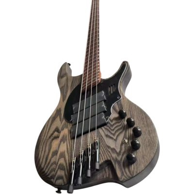 Custom Dynasty Worn Grey Black Headless Multi Scale Fanned Frets 4 String Bass 3 Pickups - Image 2