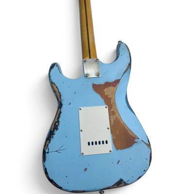 Custom Regent Heavy Relic Aged Vintage Daphne Blue Electric Guitar - Image 4