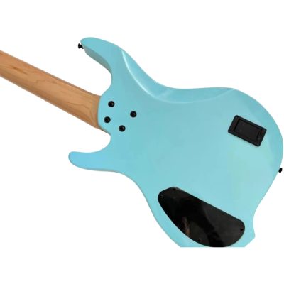 Custom Ironroot Combustion Cyan Teal Multi Scale Fanned Frets 5 String Bass - Image 6