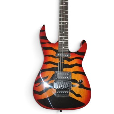 Custom Obsidian George Lynch Trans Sunburst Tiger Graphics 6 String Electric Guitar Floyd Rose Tremolo