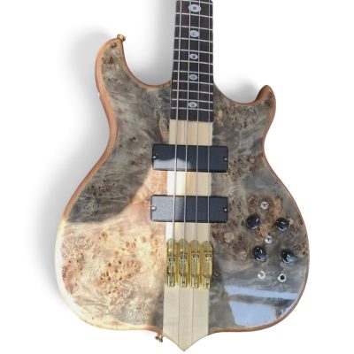 Custom Cylinder Mark King Natural Burl Maple 4 String Bass - Image 3