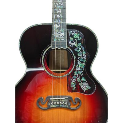 Custom Crown SJ200 Abalone Vine King Vintage Sunburst Acoustic Electric Guitar