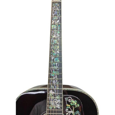 Custom Crown SJ200 Abalone Vine King Vintage Sunburst Acoustic Electric Guitar - Image 3