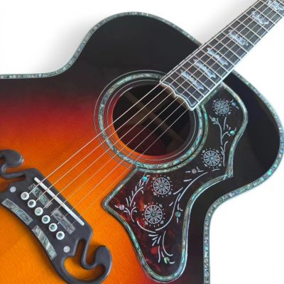 Custom Crown SJ200 Tri Burst King Monarch Rosewood Acoustic Electric Guitar - Image 5