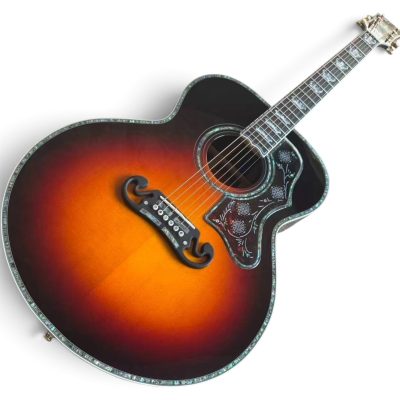 Custom Crown SJ200 Tri Burst King Monarch Rosewood Acoustic Electric Guitar - Image 3