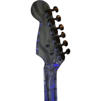 Custom Regent Plexiglass Acrylic Lucite Body Neck Integrated Blue LED Illumination Guitar - Image 10