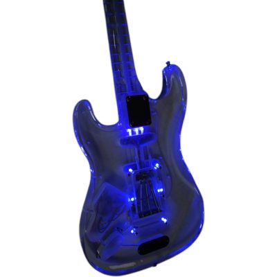 Custom Regent Plexiglass Acrylic Lucite Body Neck Integrated Blue LED Illumination Guitar - Image 9