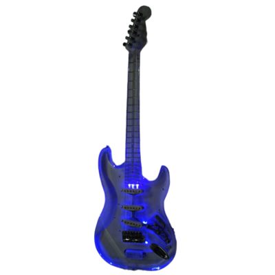 Custom Regent Plexiglass Acrylic Lucite Body Neck Integrated Blue LED Illumination Guitar - Image 2