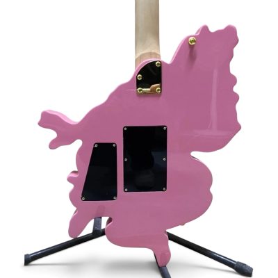 Custom Obsidian Beautiful Girls Twin Anime Graphic Burst Hot Pink 6 String Electric Guitar Floyd Rose Tremolo - Image 3